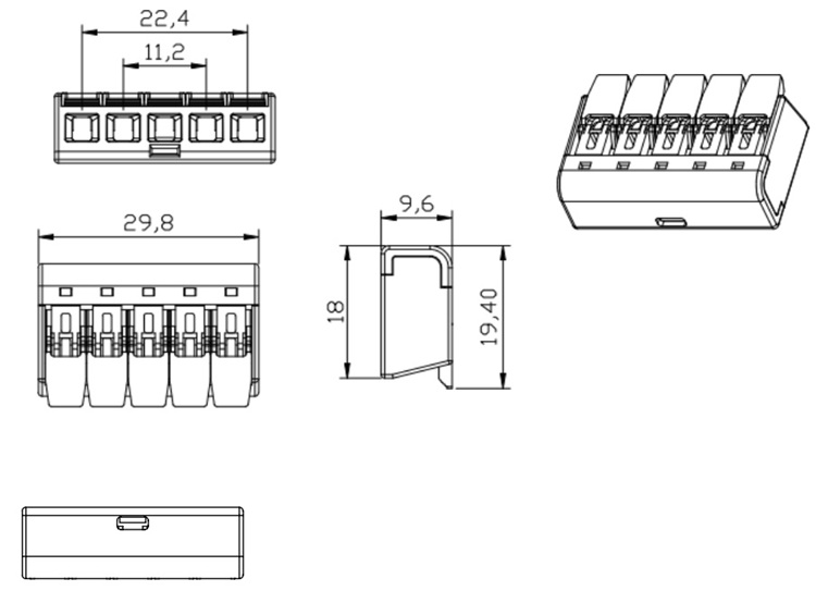 DV-PCT415 size specifications: 19.4x29.8x9.6mm.