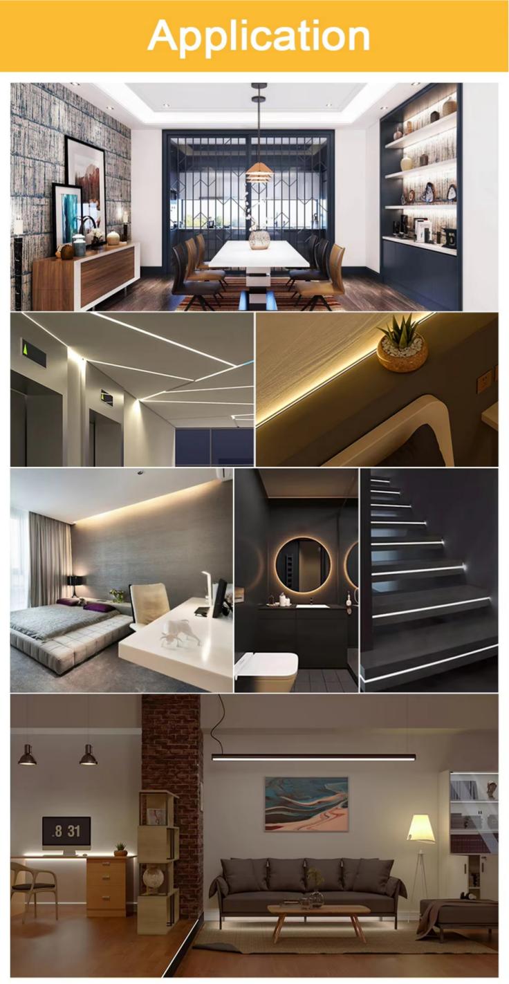 COB LED strip light all home application scenes, ceiling, cabinet, stair, bedroom, bathroom warm linear decorative lighting.