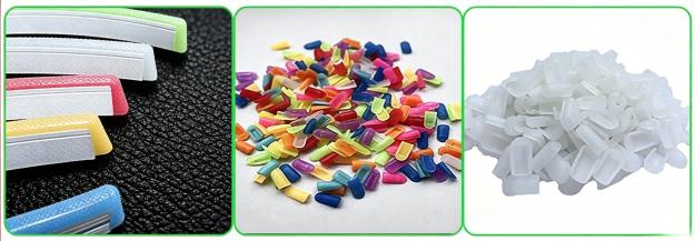 Matching silicone end caps accessories for integrated neon light strip, assorted colorful and transparent end caps compatible with all color integrated neon tubes, bulk spare parts display.