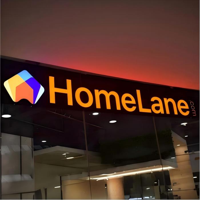 Commercial store 3D backlit letter signage.