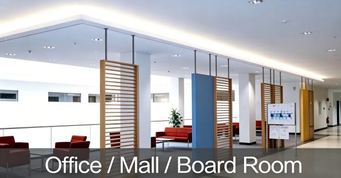 7000K cool white S-shape LED strip for modern office and mall lighting.