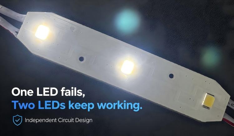 3 LED module with independent circuit design.