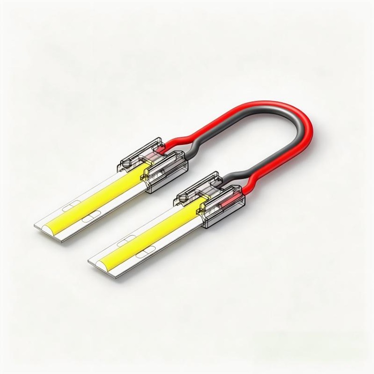 Cob led strip to cob led strip with wire connection.