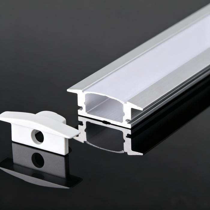 aluminum LED profile channel housing for COB stair step light strip installation.