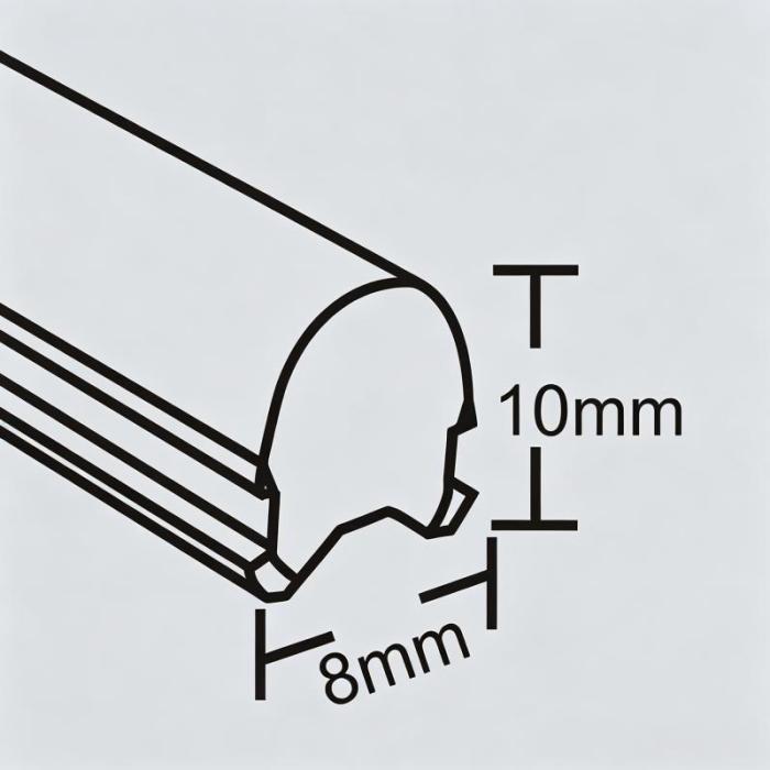 12V DV0810 8x10mm green separate silicone neon flex dimension chart.